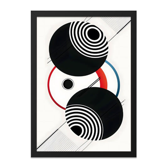 Abstract Geometric Wall Art, Modern Circle Art Print, Black Red Blue, Minimalist Art, Home Decor, Contemporary Art, Graphic Design - Tawshia