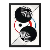 Abstract Geometric Wall Art, Modern Circle Art Print, Black Red Blue, Minimalist Art, Home Decor, Contemporary Art, Graphic Design - Tawshia