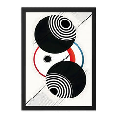 Abstract Geometric Wall Art, Modern Circle Art Print, Black Red Blue, Minimalist Art, Home Decor, Contemporary Art, Graphic Design - Tawshia