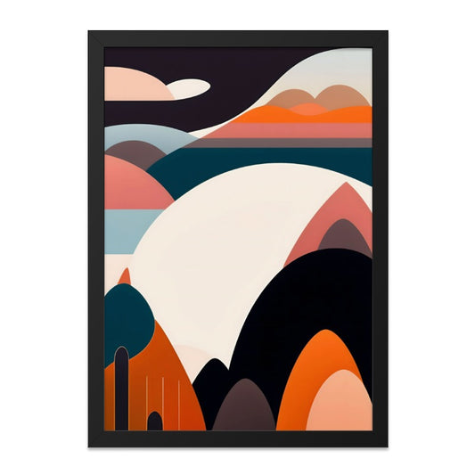 Abstract Landscape Wall Art, Geometric Mountain Print, Minimalist Home Decor, Colorful Art Print, Modern Wall Decor, Nature Inspired Artwork - Tawshia