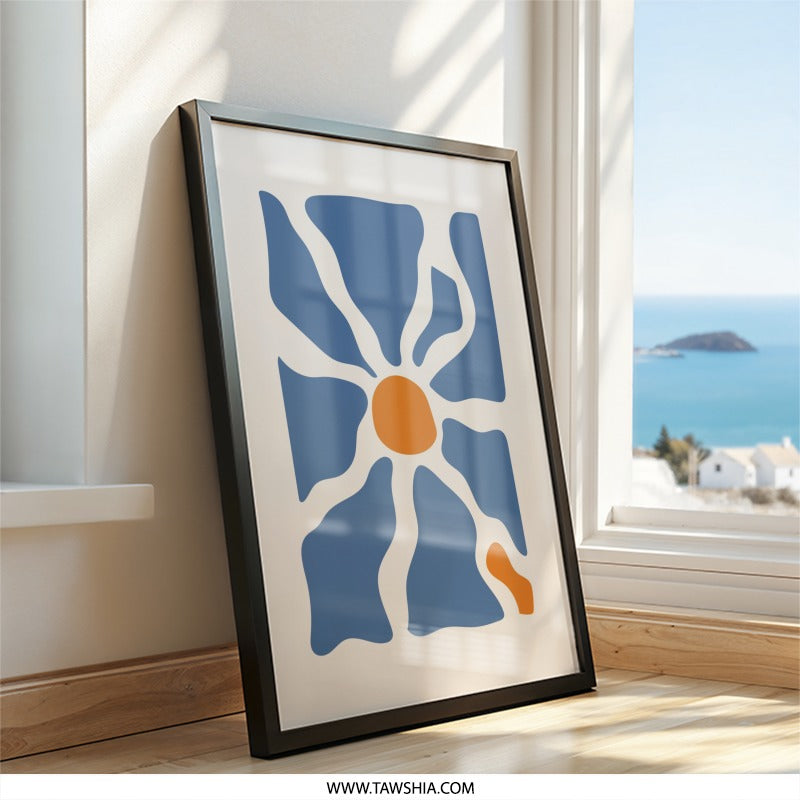 Abstract Sun Wall Art, Minimalist Print, Geometric Wall Decor, Modern Art Print, Home Decor Gift Idea - Tawshia