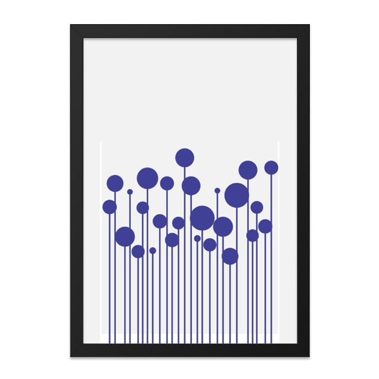 Abstract Wall Art, Blue Circle Stems Print, Modern Minimalist Art, Geometric Wall Decor, Scandinavian Style Art, Simple Home Decor - Tawshia