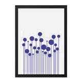 Abstract Wall Art, Blue Circle Stems Print, Modern Minimalist Art, Geometric Wall Decor, Scandinavian Style Art, Simple Home Decor - Tawshia