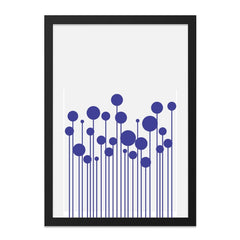 Abstract Wall Art, Blue Circle Stems Print, Modern Minimalist Art, Geometric Wall Decor, Scandinavian Style Art, Simple Home Decor - Tawshia