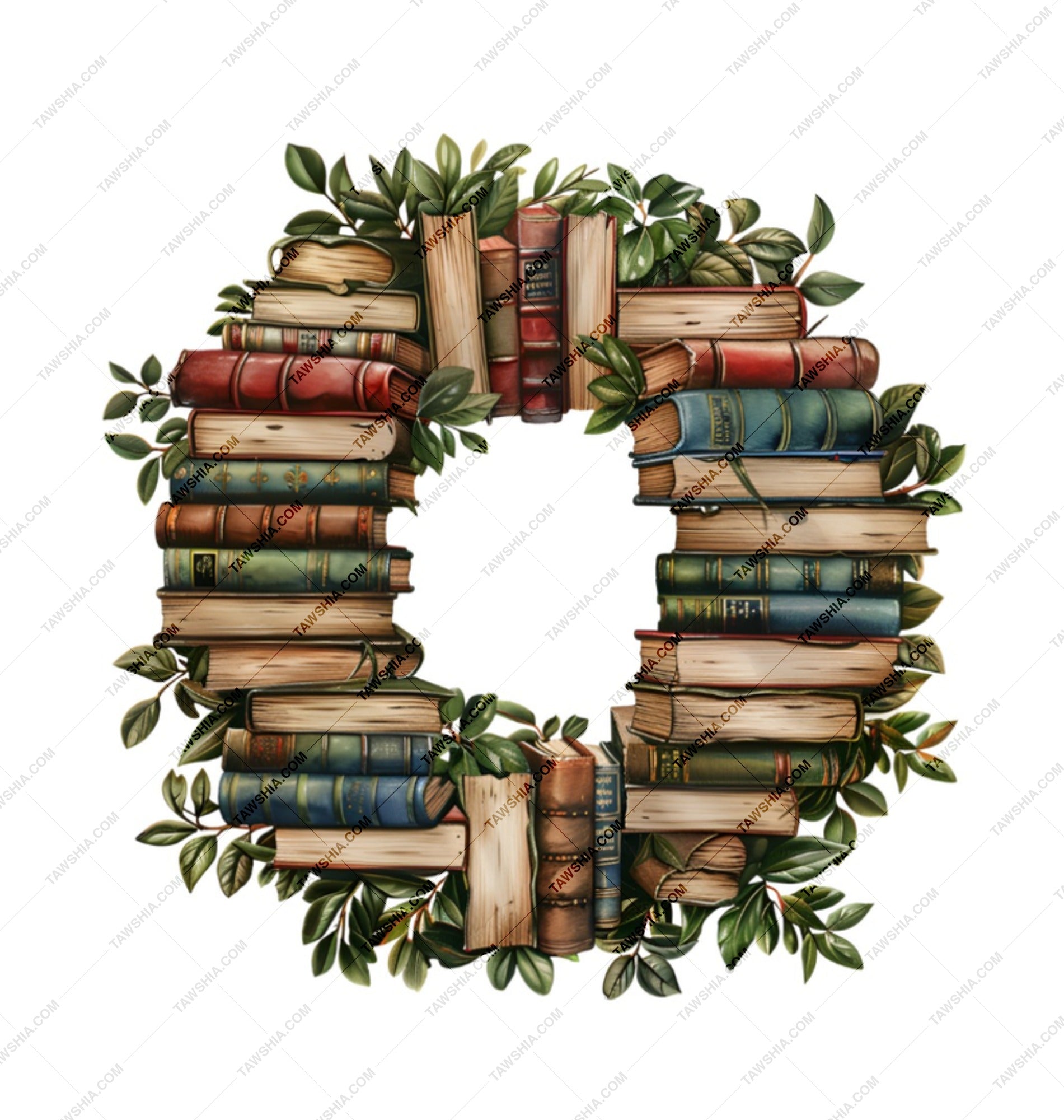 Book Lover Mug, Reader Gift Mug, Floral Book Stack Mug, Book Wreath Mug, Coffee Mug for Bookworms, Bookish Mug - Tawshia
