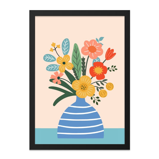 Floral Wall Art, Flower Vase Print, Botanical Illustration, Colorful Home Decor, Modern Art Print, Spring Decor, Trendy Wall Art - Tawshia