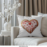 Heart Cookie Pillow, Valentine Decor, Sweet Treat Pillow, Cute Dessert Cushion, Love Gift Pillow, Valentines day gift, Romantic Pillow - Tawshia