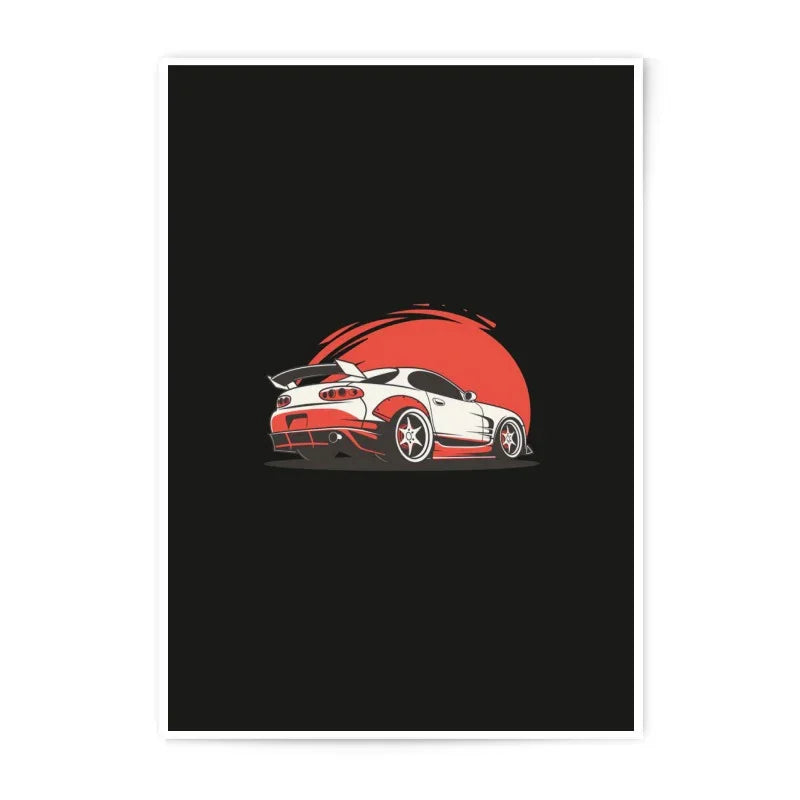 Toyota Supra Art Photographic Prints, JDM Car Poster, Japanese Car Illustration, Automotive Decor, Car Enthusiast Gift, Garage Wall Art - Tawshia