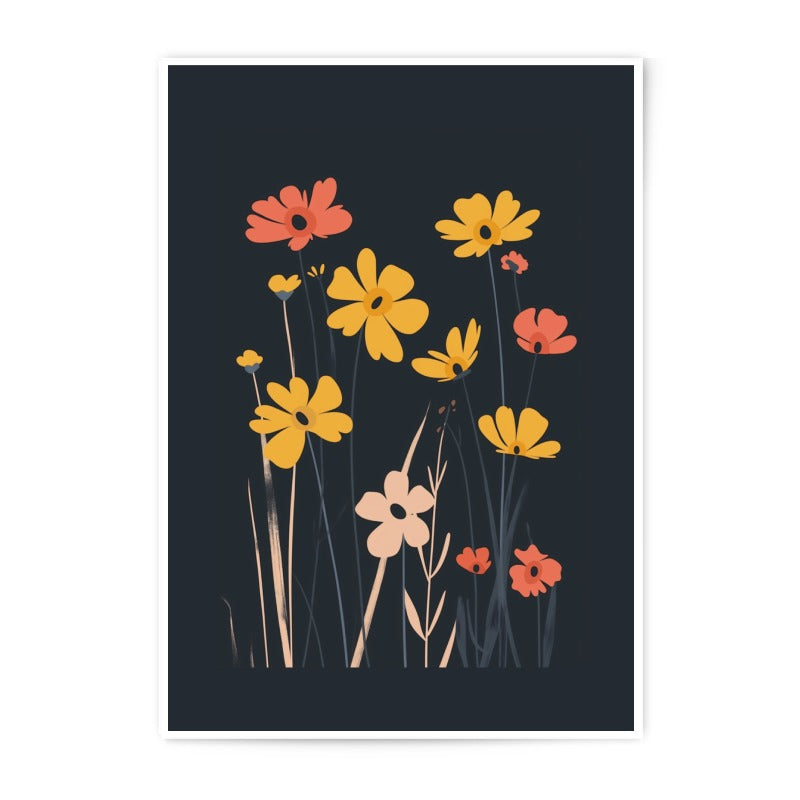 Wildflower Photographic Print, Botanical Art Print, Floral Photography, Modern Wall Art, Flower Field Photo Print, Minimalist Floral Decor - Tawshia