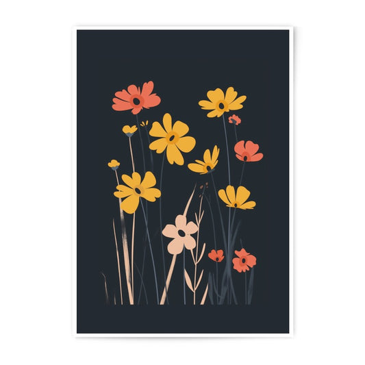 Wildflower Photographic Print, Botanical Art Print, Floral Photography, Modern Wall Art, Flower Field Photo Print, Minimalist Floral Decor - Tawshia