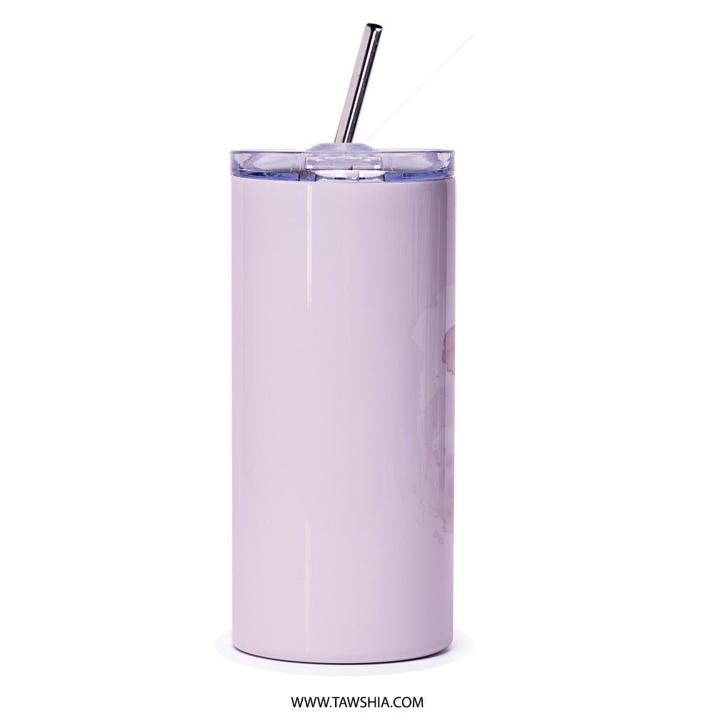Azalea Tumbler, Floral Tumbler, Pink Flower Cup, Gift for Her, Tumbler with Straw, Flower Lover Gift, Stainless Steel Tumbler - Tawshia