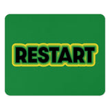 Restart Mouse Pad, Green and Yellow Design, Funny Computer Accessory, Desk Decor, Unique Gift Idea, Office Essential, Gaming Mousepad - Tawshia
