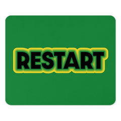 Restart Mouse Pad, Green and Yellow Design, Funny Computer Accessory, Desk Decor, Unique Gift Idea, Office Essential, Gaming Mousepad - Tawshia