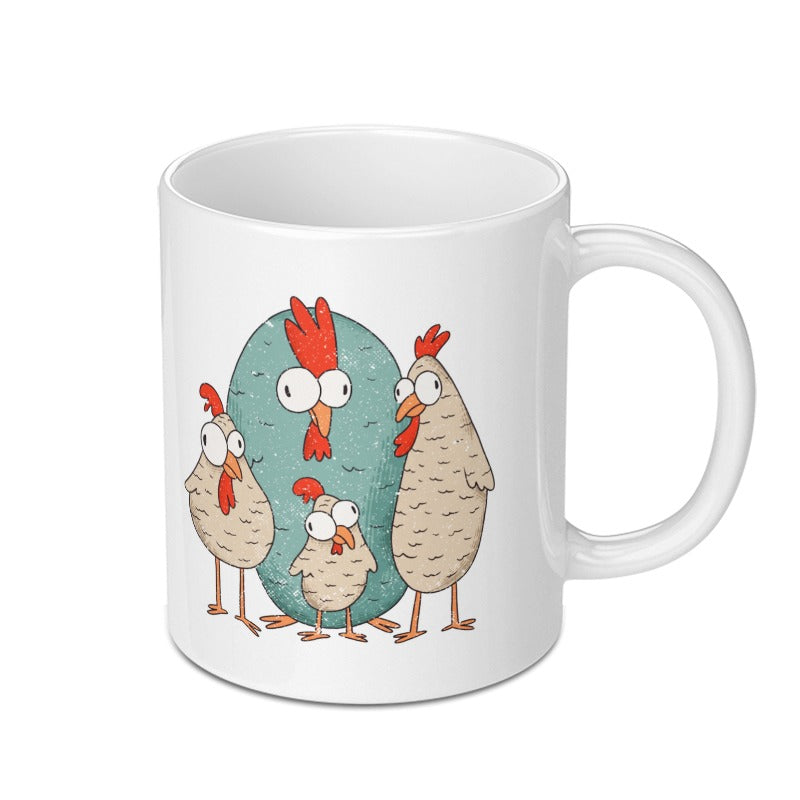 Cute Quirky Chicken Family Print Coffee Mug product
