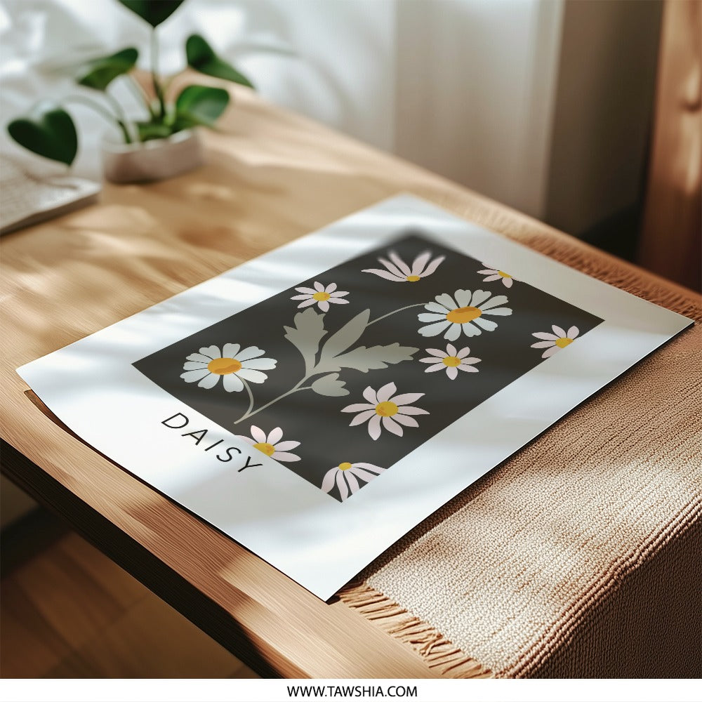 Daisy Flower Photographic Print, Botanical Wall Art, Floral Decor, Flower Illustration, Home Decor, Nature Inspired, Wall Hanging - Tawshia