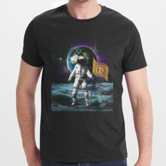 Astronaut with Bitcoin Flag in Front of Earth T-shirt product