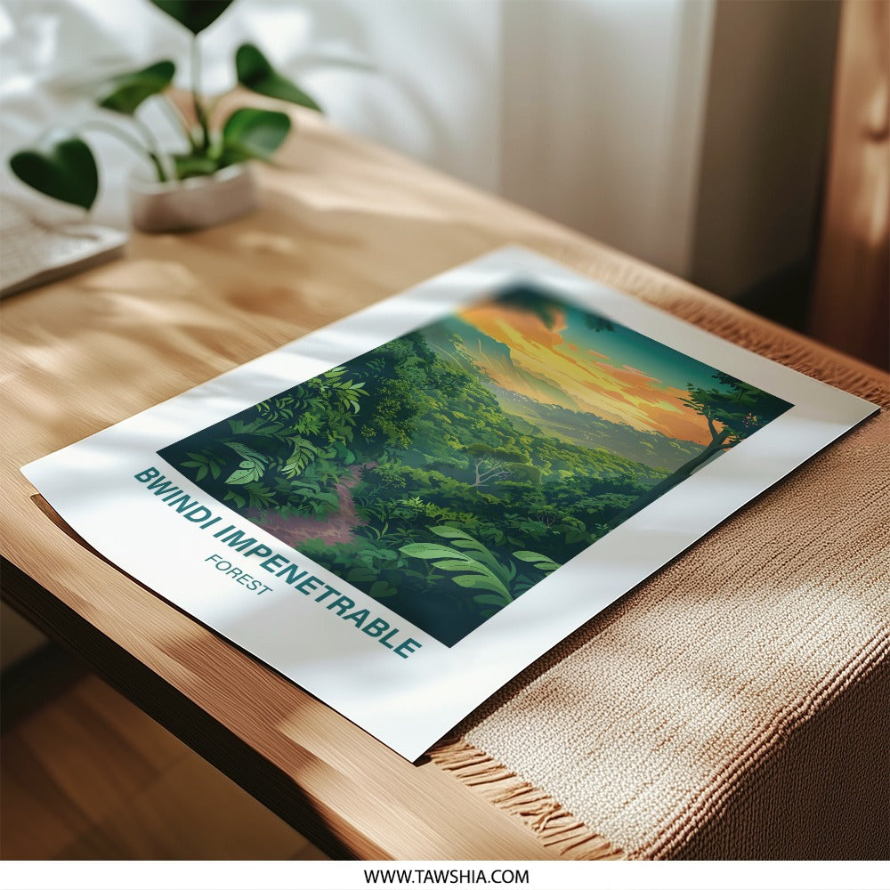 Bwindi Impenetrable Forest Photographic Print, Nature Art, Jungle Landscape, African Scenery, Wall Decor, Home Decor, Travel Poster - Tawshia