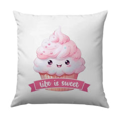 Cute Cupcake Pillow, Sweet Life Decor, Foodie Pillow, Kawaii Home Decor, Dessert Throw Pillow, Baking Lover Gift, Unique Pillows - Tawshia