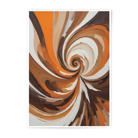 Abstract Swirl Photographic Print, Earth Tone Art Print, Modern Wall Decor, Spiral Art, Contemporary Home Decor, Brown Orange Painting - Tawshia
