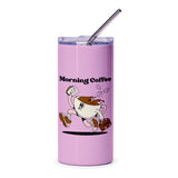 Morning Coffee Tumbler, Running Coffee Cup, Funny Coffee Tumbler, Coffee Lover Gift, Office Humor Tumbler, Novelty Tumbler, Coffee Addict - Tawshia