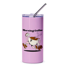 Morning Coffee Tumbler, Running Coffee Cup, Funny Coffee Tumbler, Coffee Lover Gift, Office Humor Tumbler, Novelty Tumbler, Coffee Addict - Tawshia