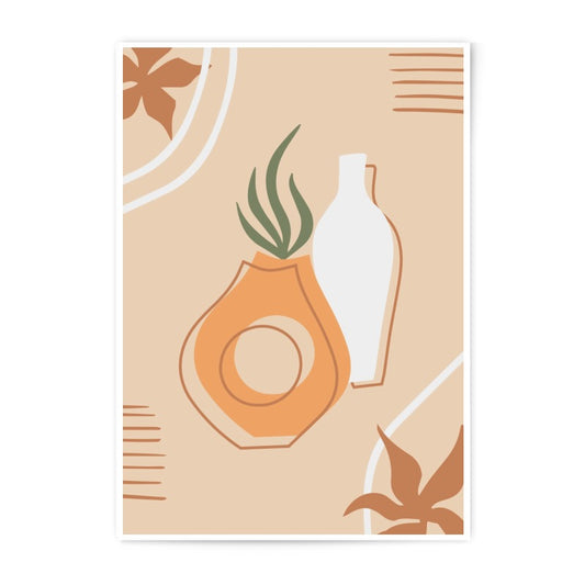 Boho Vase Photographic Print, Abstract Art Print, Neutral Home Decor, Botanical Wall Art, Minimalist Art, Modern Art Print - Tawshia