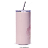 Pink Rose Tumbler, Floral Tumbler, Botanical Tumbler, Garden Rose, Flower Lover Gift, Watercolor Tumbler, Aesthetic Tumbler, Stylish - Tawshia