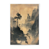 Asian Landscape Photographic Print, Misty Mountains Art Print, Oriental Nature Wall Art, Scenic Asian Decor, Pine Trees Scenery - Tawshia