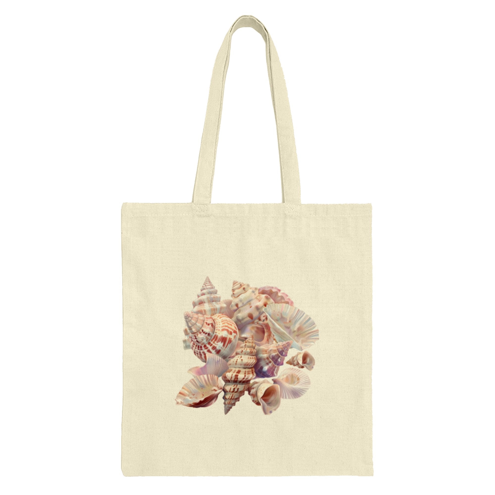 Colorful Seashells Design on Beige Tote Bag Product Type