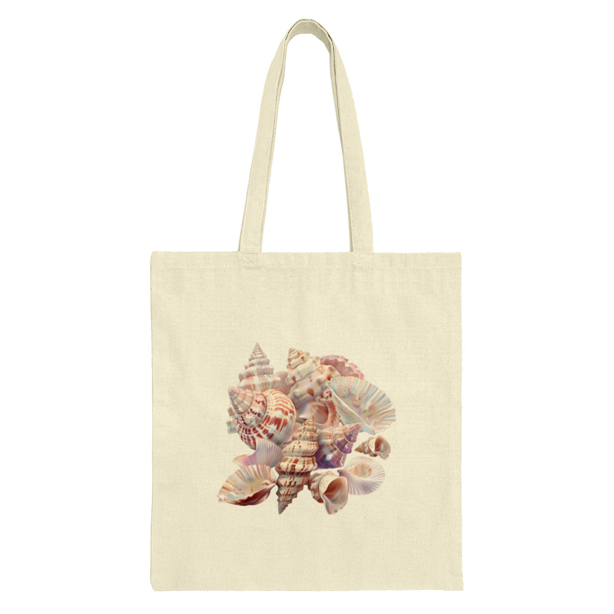 Colorful Seashells Design on Beige Tote Bag Product Type