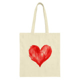 Red Watercolor Heart Tote Bag, Love Design, Valentines Day Gift, Everyday Bag, Grocery Bag, Book Bag, Shoulder Bag - Tawshia