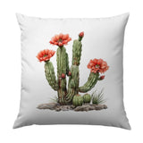 Blooming Cactus Pillow, Desert Flower Art, Southwestern Decor, Botanical Pillow, Floral Accent, Home Decor Pillow, Living Room Throw Pillow - Tawshia