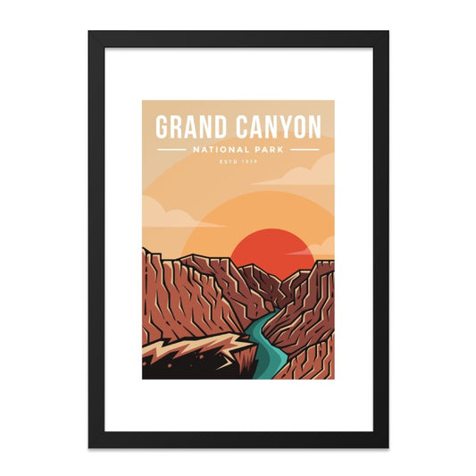 Grand Canyon National Park Wall Art, Southwestern Desert Landscape Print, Retro Travel Poster, Arizona Artwork, Nature Scene Decoration - Tawshia