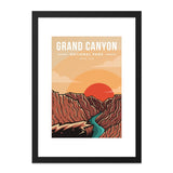 Grand Canyon National Park Wall Art, Southwestern Desert Landscape Print, Retro Travel Poster, Arizona Artwork, Nature Scene Decoration - Tawshia