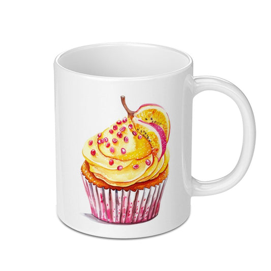 Watercolor Cupcake Mug, Fruity Dessert Coffee Cup, Food Lover Gift, Unique Cup, Artistic Mug, Cupcake Art Mug, Kitchen Decor, Fun Mug - Tawshia