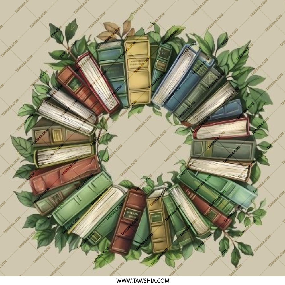 Book Wreath Pinback Button, Book Lover Gift, Reader Present, Cute Pin, Bookish Accessories, Librarian Gift, Unique Button - Tawshia