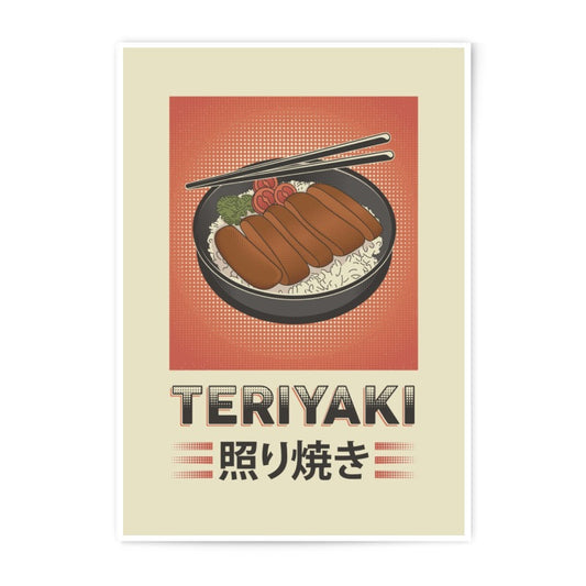 Teriyaki Photographic Print, Japanese Food Art, Bowl of Teriyaki, Foodie Gift, Kitchen Decor, Restaurant Art, Wall Decor - Tawshia