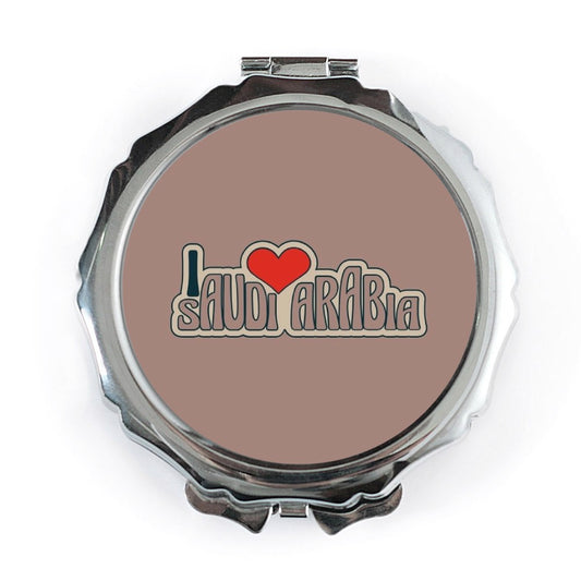 I Love Saudi Arabia Pocket Mirror, Travel Mirror, Compact Mirror, Gift for Her, Saudi Arabia Gift, Saudi Arabia Souvenir - Tawshia