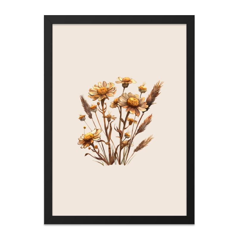 Floral Wall Art, Botanical Print, Wildflower Art, Flower Wall Decor, Neutral Decor, Beige Home Decor, Daisy Art Print, Farmhouse Art - Tawshia