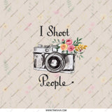 Camera Pocket Mirror, Photographer Gift, I Shoot People Makeup Mirror, Floral Design Compact Mirror, Photography Lover Present - Tawshia
