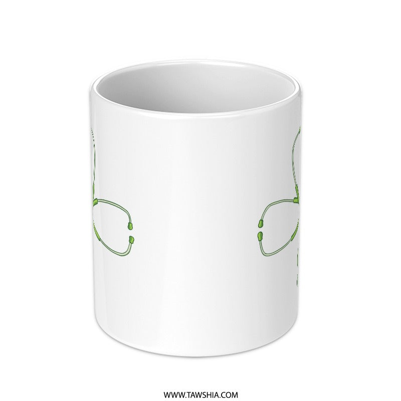 Stethoscope Design Green Handle Coffee Mug product