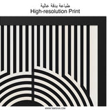 Geometric Wall Art, Modern Abstract Print, Minimalist Home Decor, Striking Black and White Design, Red Accent, Contemporary Art - Tawshia