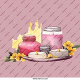 Spa Day Pinback Button, Relaxing Candles Badge, Aromatherapy Gift Idea, Pink Aesthetic Pin, Cute Flower Button, Trendy Accessories - Tawshia