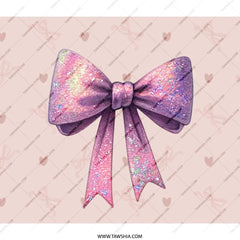 Sparkly Bow Backpack, Cute Bows, Pink Bow Design, Girly BackPack, Gift for Her, Pretty BackPack, Fashion Backpack, Daily Use BackPack - Tawshia
