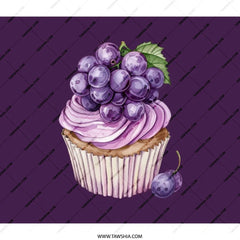 Grapes Cupcake Backpack, Unique Backpack, Stylish Backpack, Food Backpack, Purple Backpack, School Backpack, Travel Backpack, Laptop - Tawshia