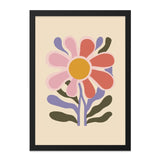 Retro Flower Wall Art, Floral Print, 70s Style Art, Groovy Flower Wall Decor, Botanical Wall Art, Trendy Home Decor, Modern Wall Art - Tawshia