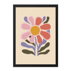 Retro Flower Wall Art, Floral Print, 70s Style Art, Groovy Flower Wall Decor, Botanical Wall Art, Trendy Home Decor, Modern Wall Art - Tawshia