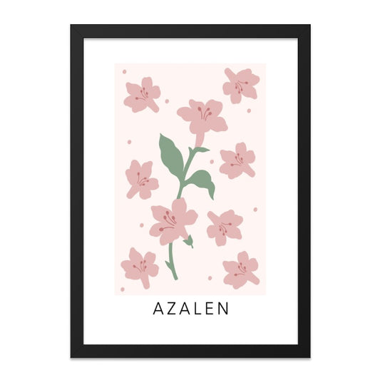 Azalea Wall Art, Floral Print, Botanical Art, Pink Flowers, Minimalist Art, Home Decor, Azalen, Flower Wall Decor, Scandinavian Design - Tawshia