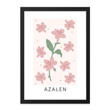 Azalea Wall Art, Floral Print, Botanical Art, Pink Flowers, Minimalist Art, Home Decor, Azalen, Flower Wall Decor, Scandinavian Design - Tawshia