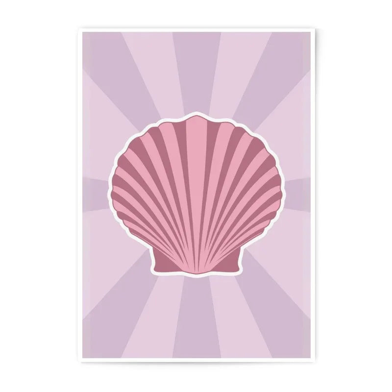 Pink Seashell Photographic Print, Beach House Decor, Coastal Art, Nautical Wall Art, Summer Home Decoration, Ocean Theme Poster, Gift - Tawshia